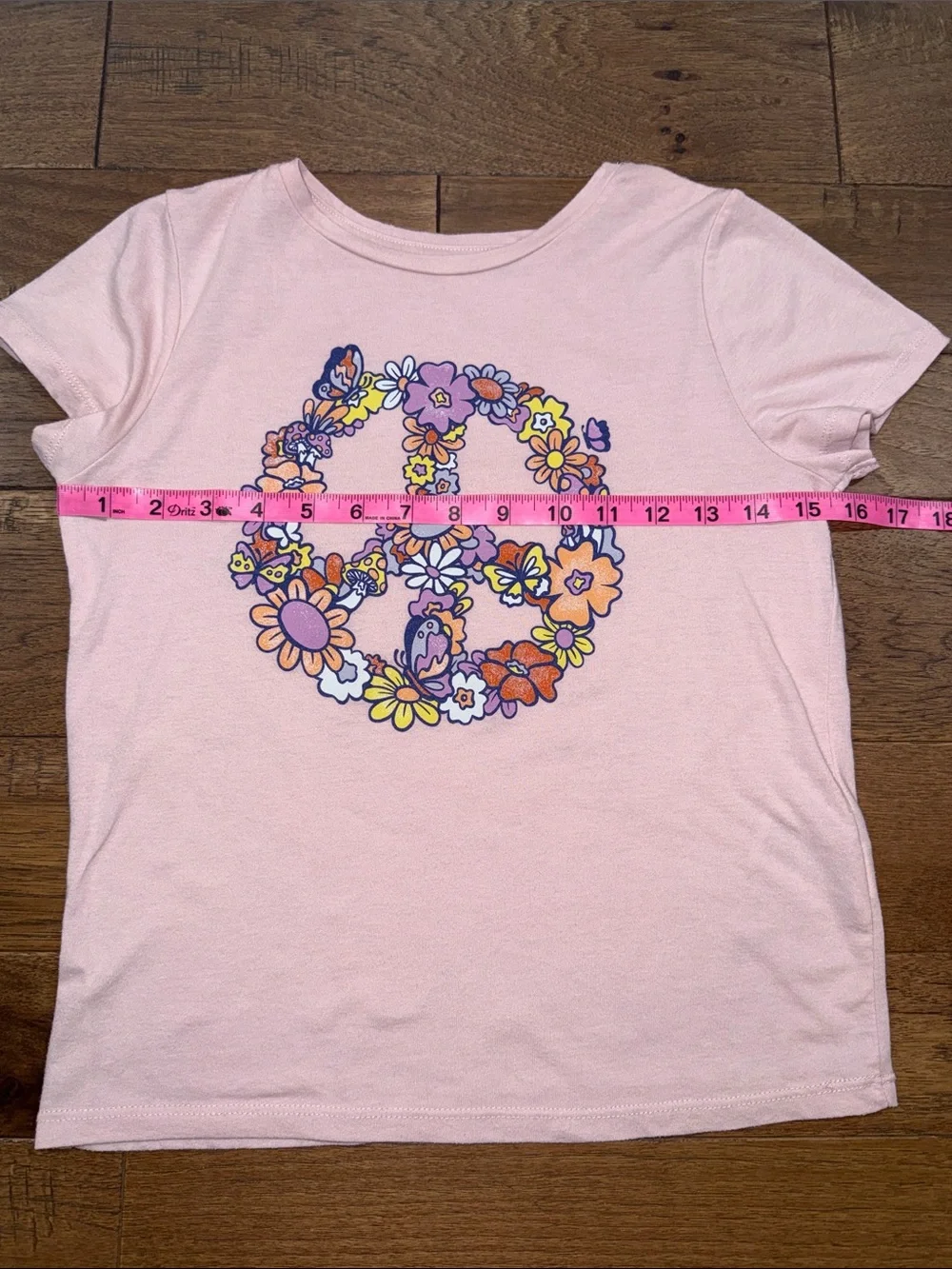 Old Navy Girls Floral Butterfly Mushroom Peace Sign Shirt - Size L (10/12)